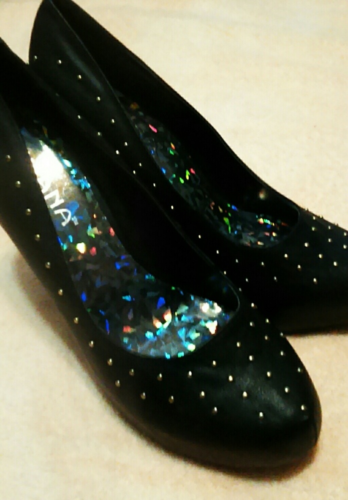 Liliana Gold Stud Platform heels 9